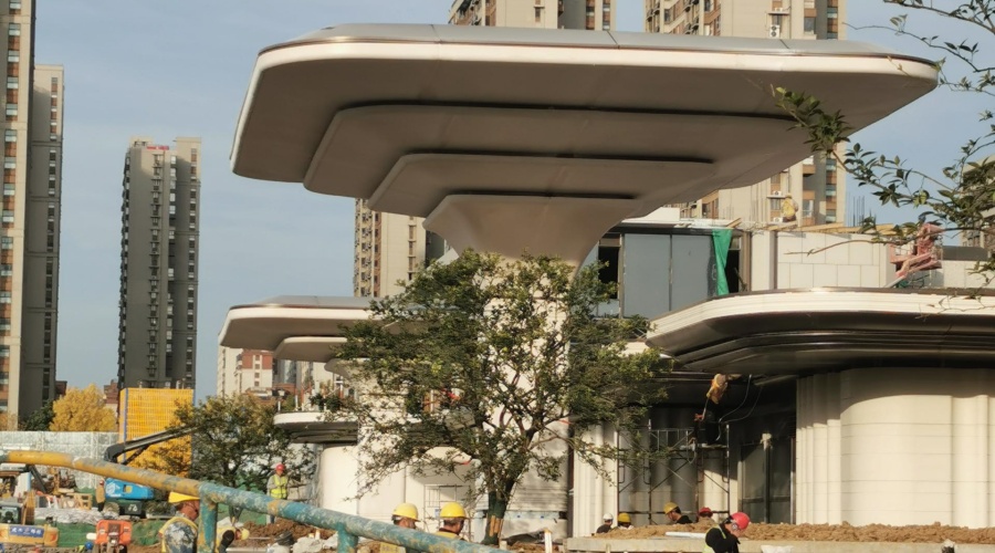 安徽合肥華蓋售樓部UHPC曲面板工程