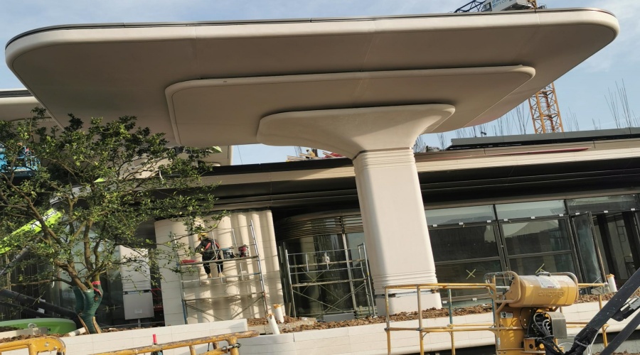 合肥華蓋售樓部UHPC柱子造型安裝落地 合肥華蓋售樓部UHPC柱子造型安裝落地